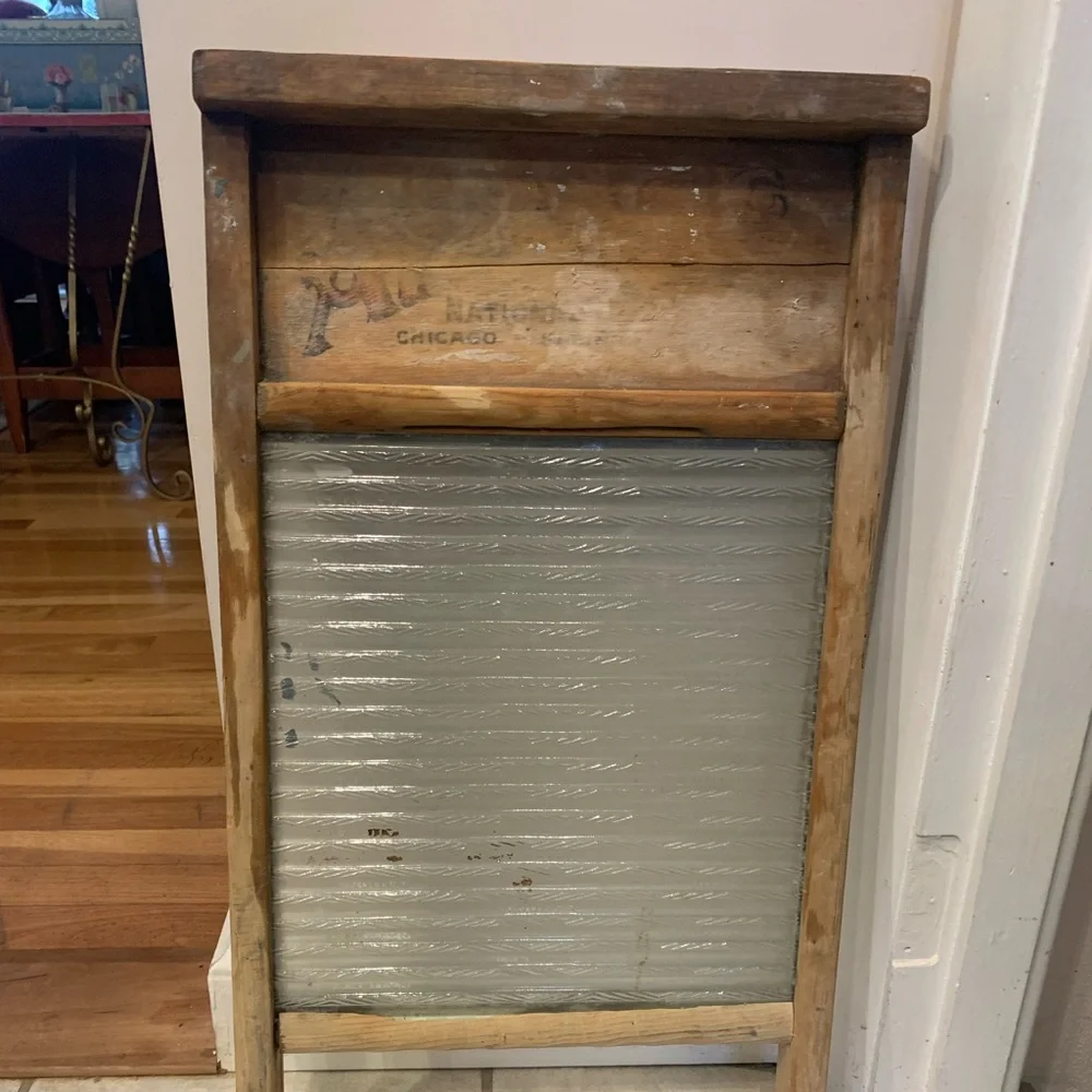 Vintage National Glass Washboard